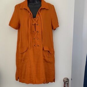 Maeve Linen Lace-Up Dress